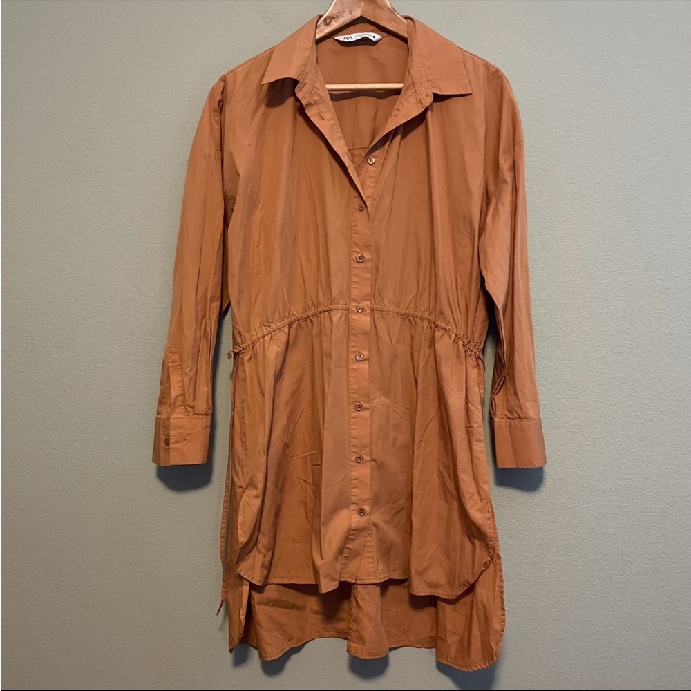Zara Long Button Up Maxi Shirt - Size Medium